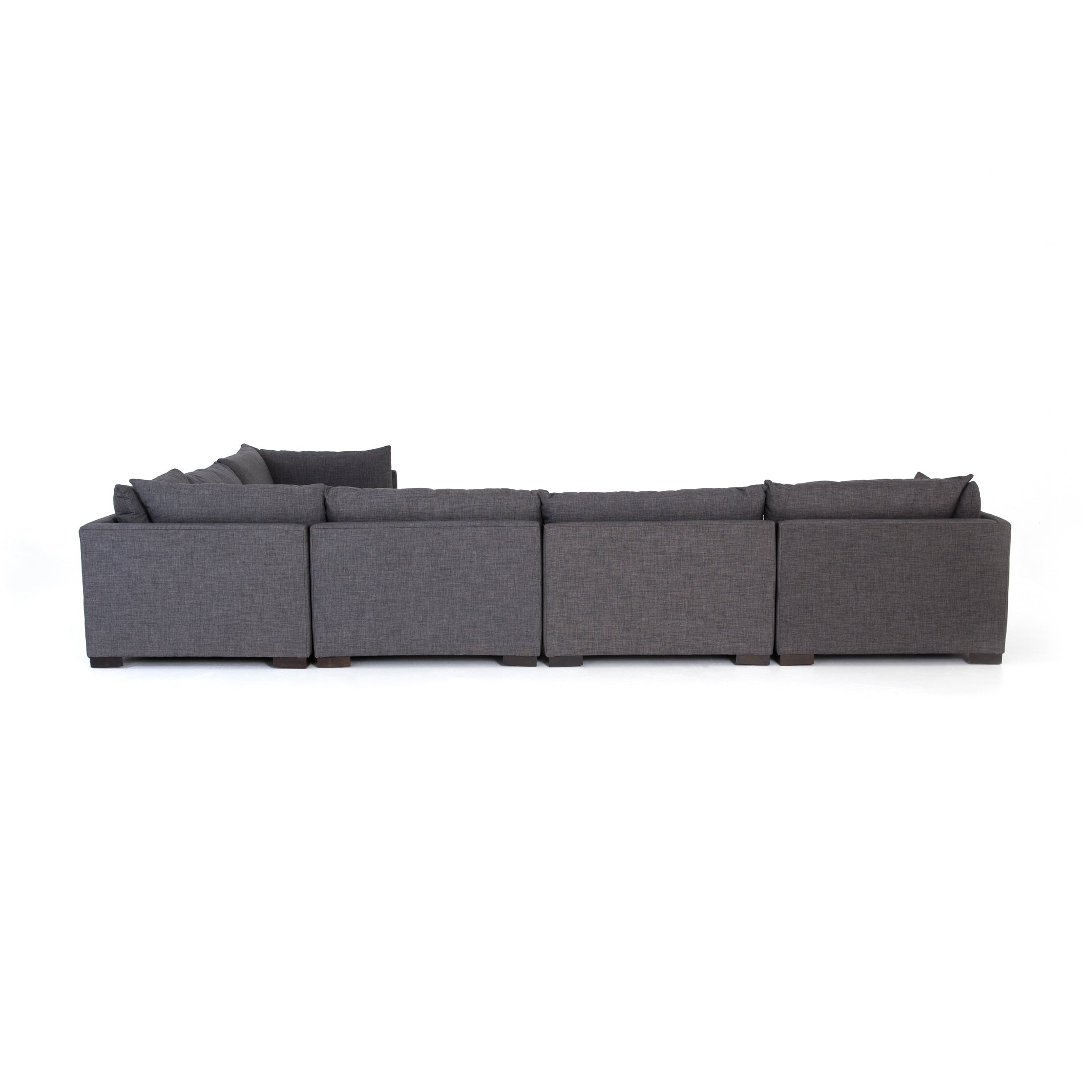 charcoal fabric L-shaped sectional sofa with ottoman for Magnoliass