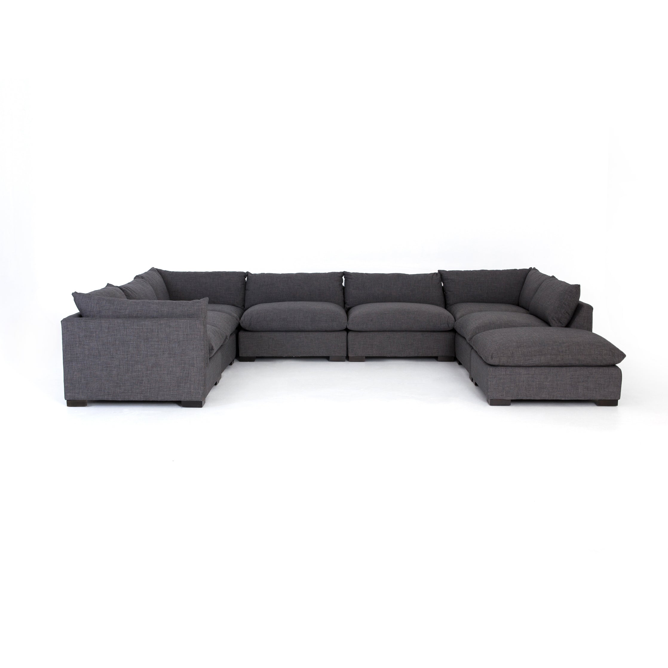 charcoal fabric u-shaped sectional sofa with ottoman for Magnoliass