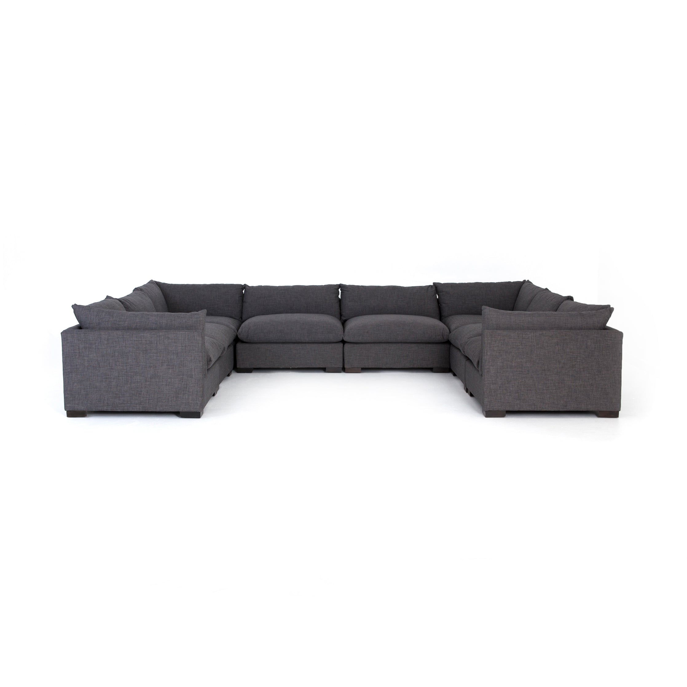 charcoal fabric u-shaped sectional sofa for Magnoliass