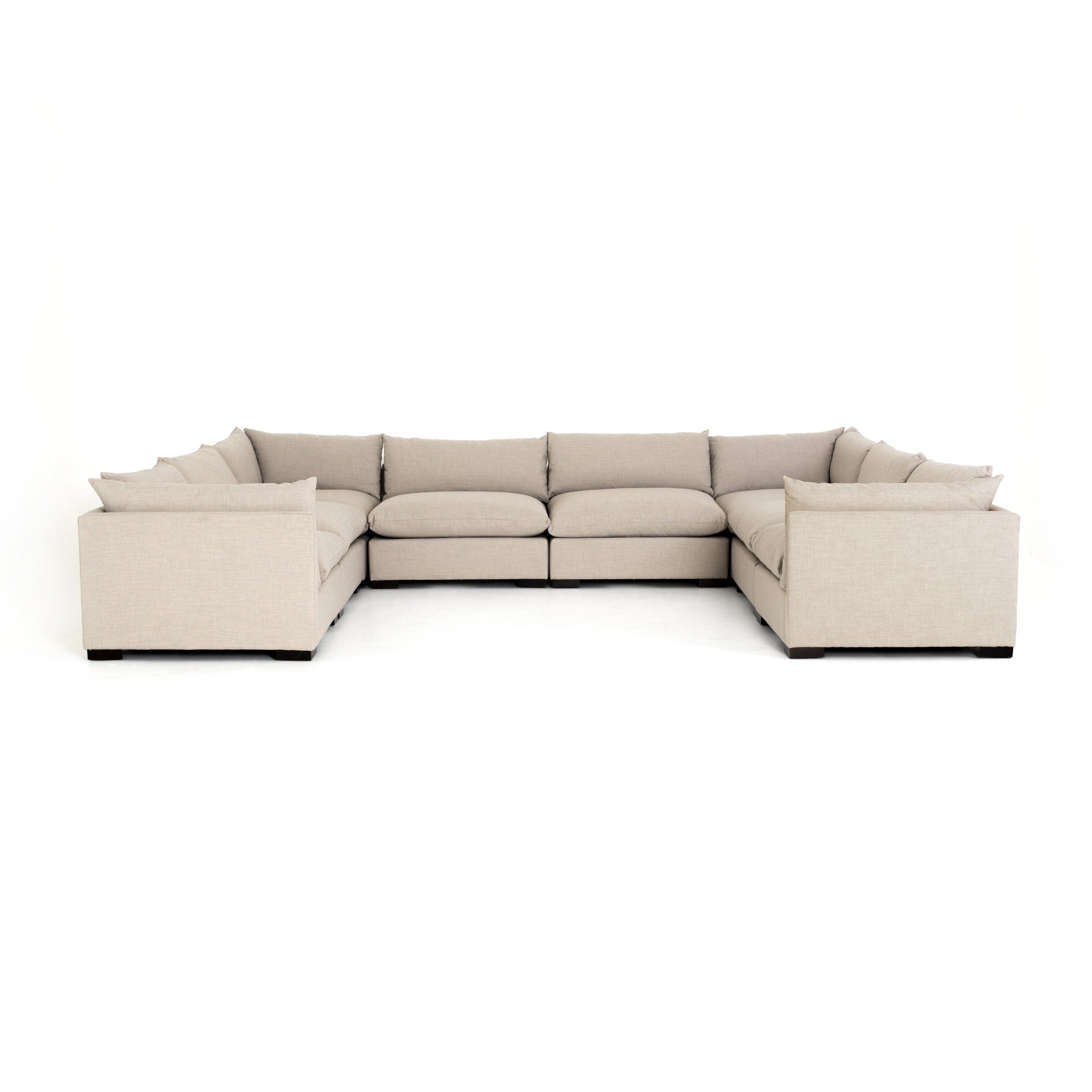 cream fabric u-shaped sectional sofa for Magnoliass