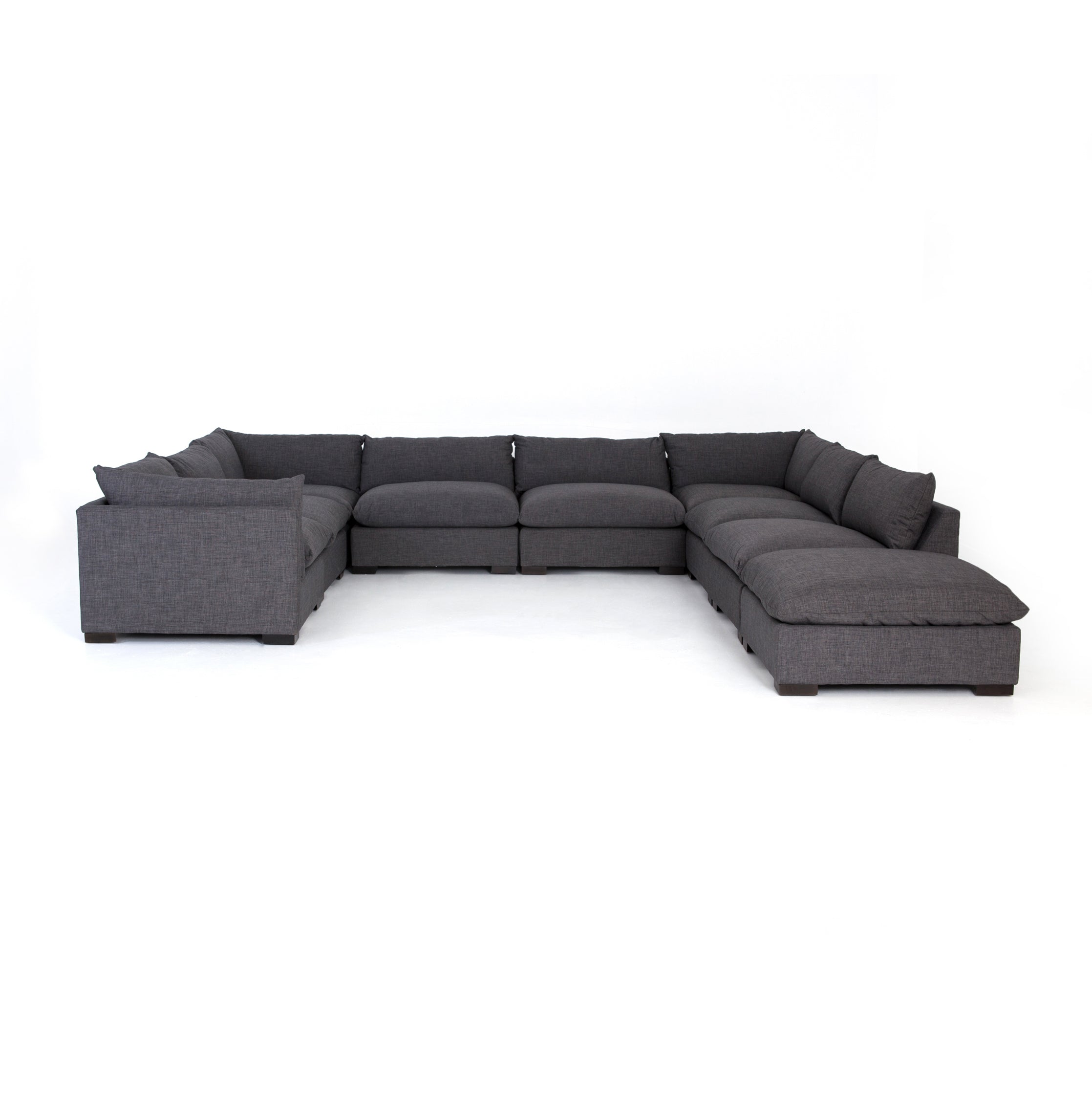 charcoal fabric u-shaped sectional sofa with ottoman for Magnoliass