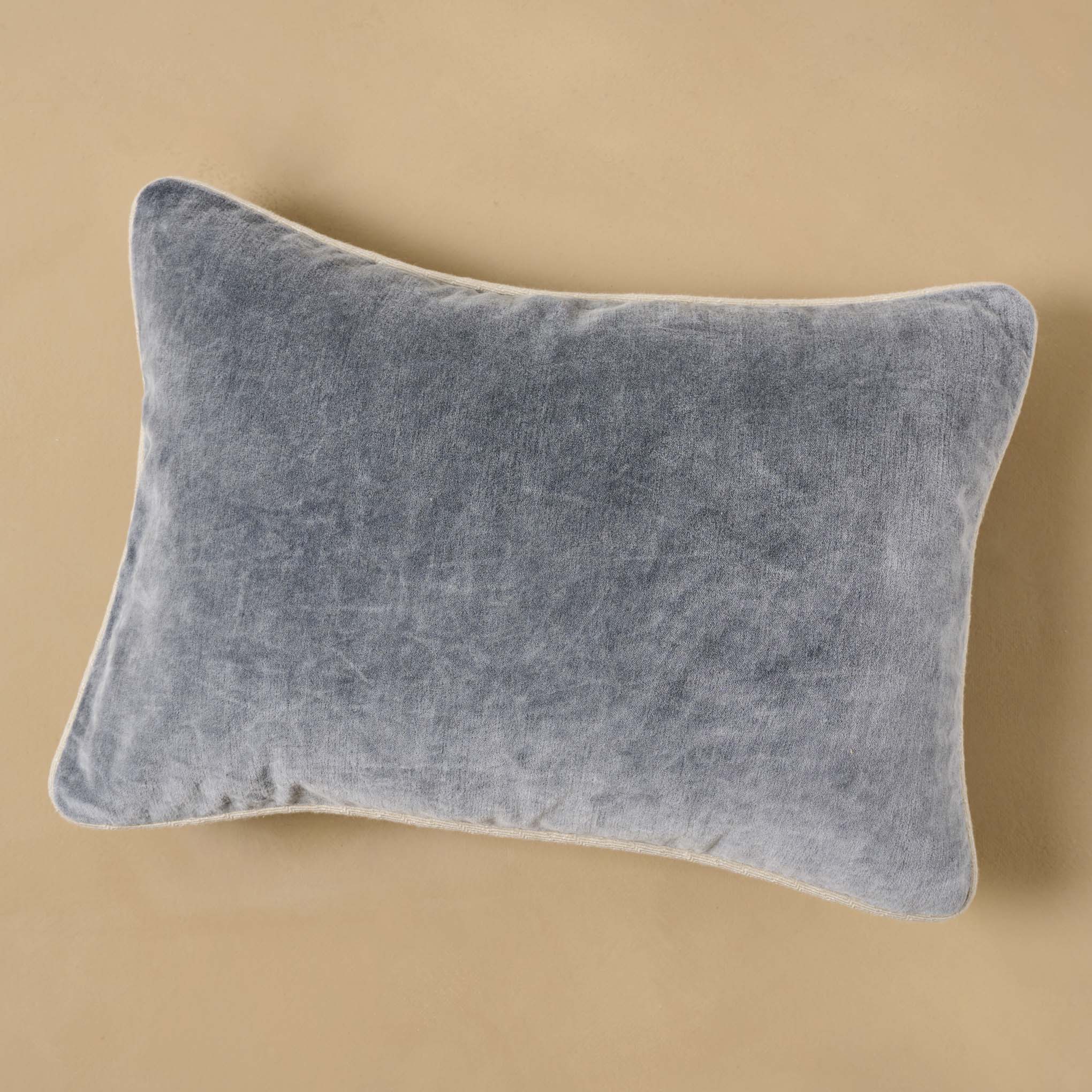 Heirloom Velvet Lumbar Pillow in stone