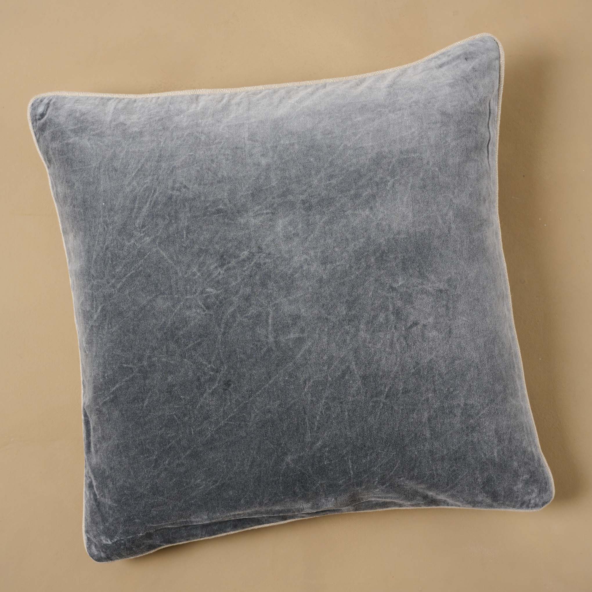 Heirloom Velvet Large Pillow in stone
