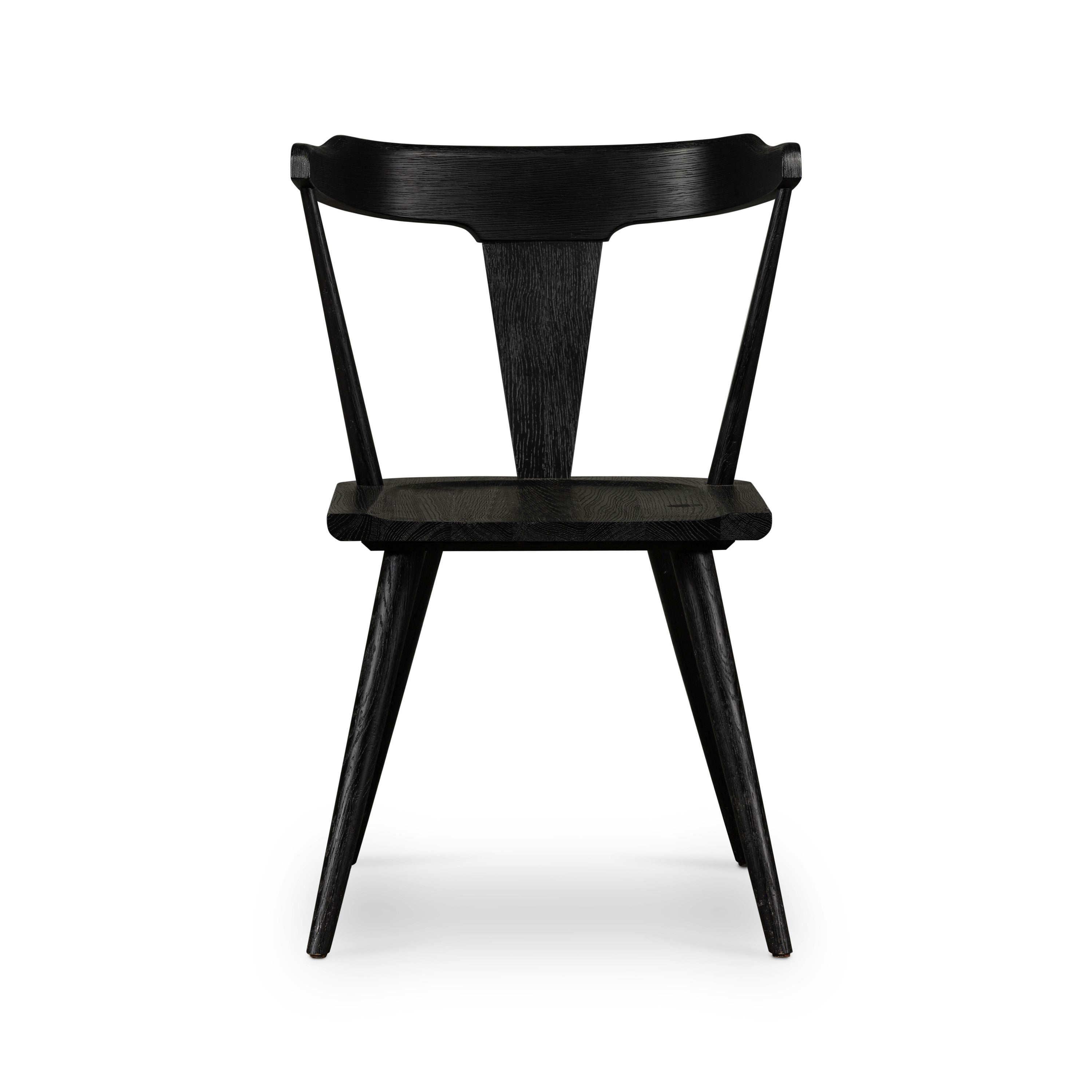 black oak modern cafe style dining chair