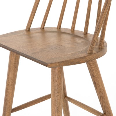 sandy oak wooden modern windsor spindle back bar stool
