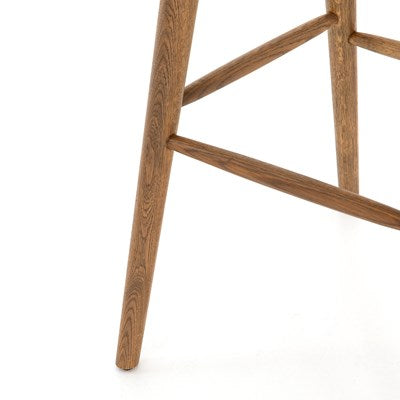 sandy oak wooden modern windsor spindle back bar stool