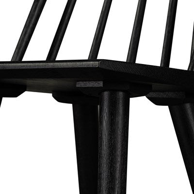 black wooden modern windsor spindle back bar stool