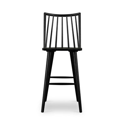 black wooden modern windsor spindle back bar stool