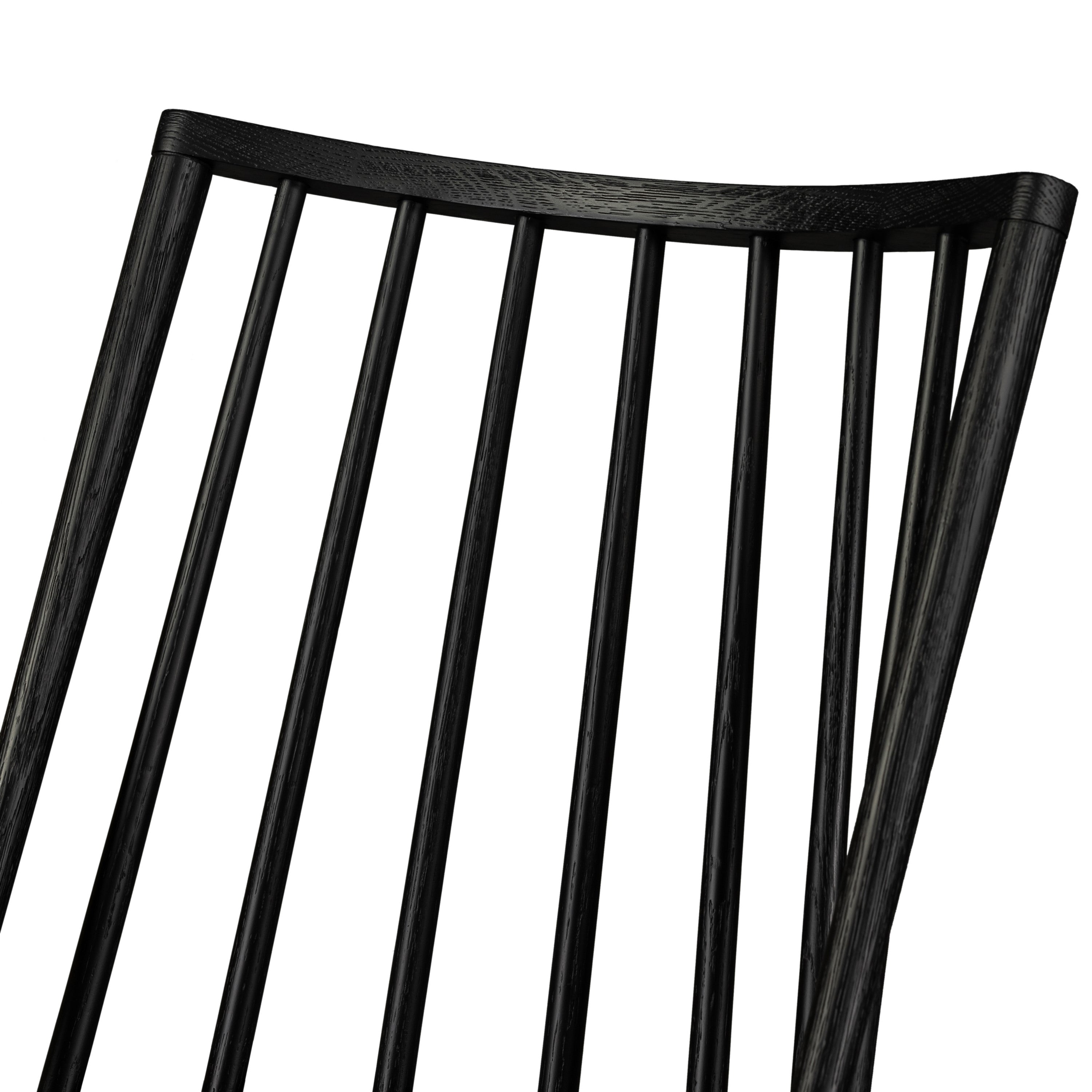 black wooden modern windsor spindle back counter stool