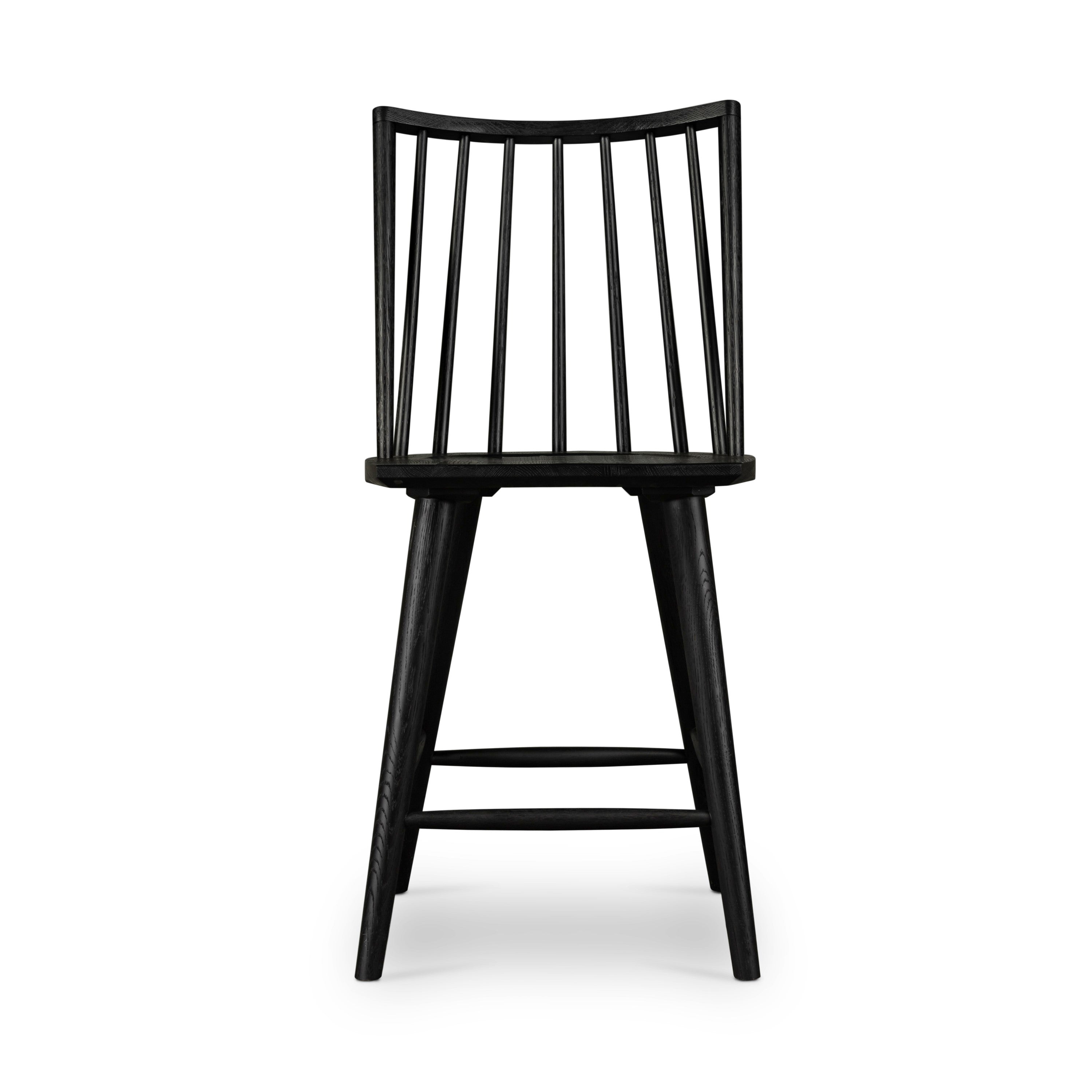 black wooden modern windsor spindle back counter stool
