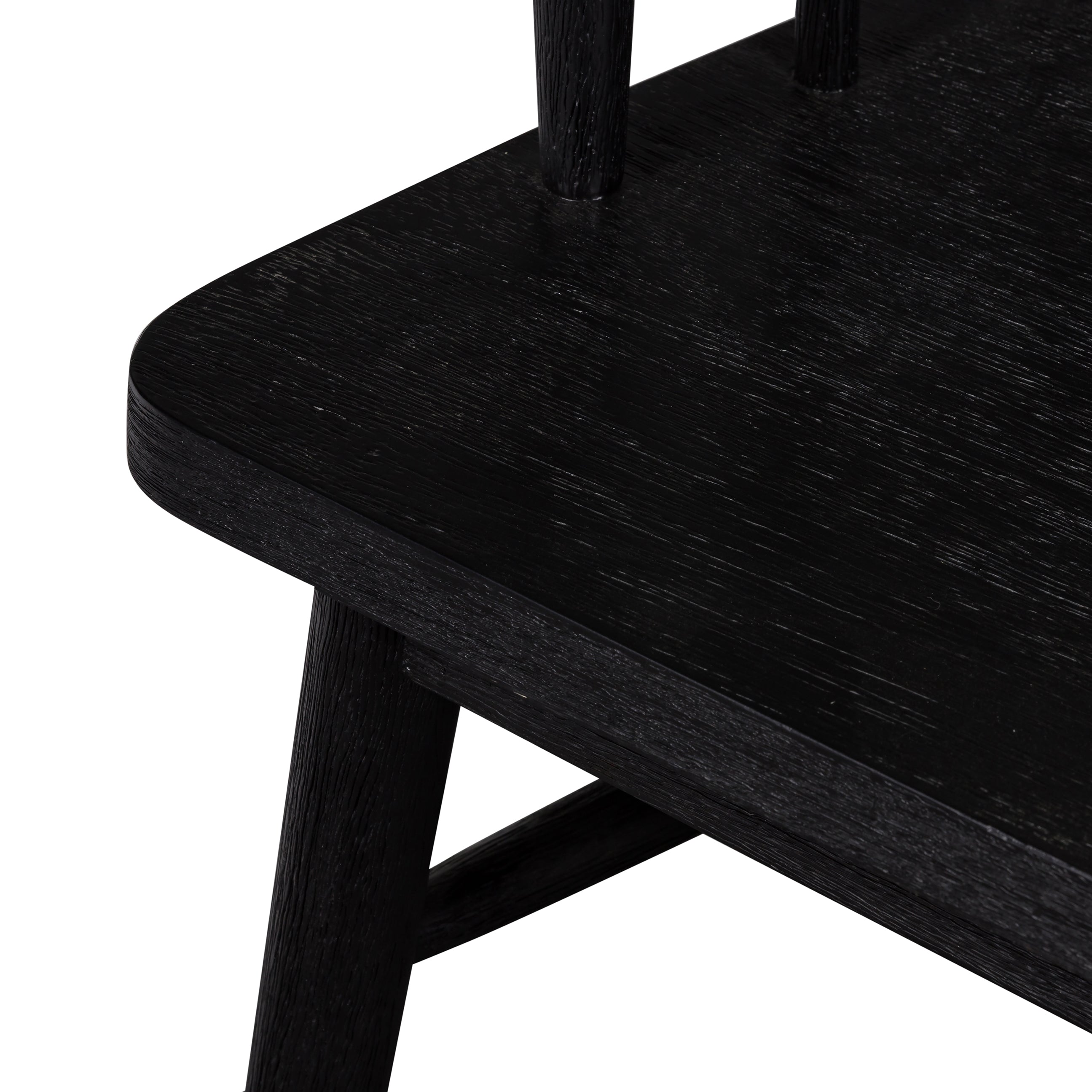 black oak spindle back bench