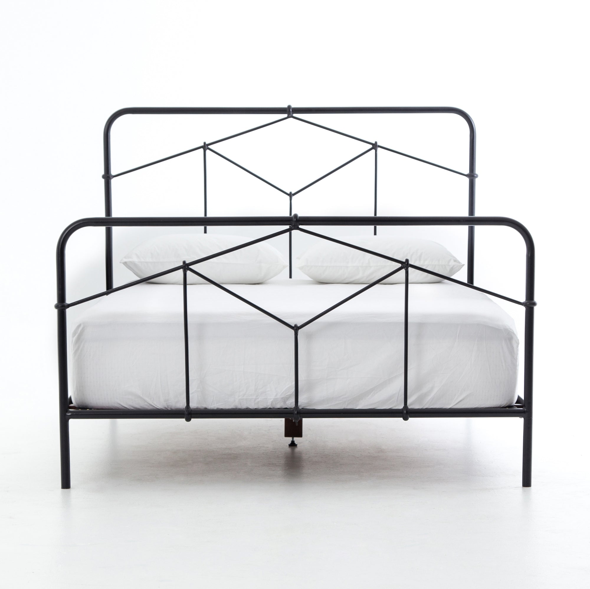 modern black metal bed
