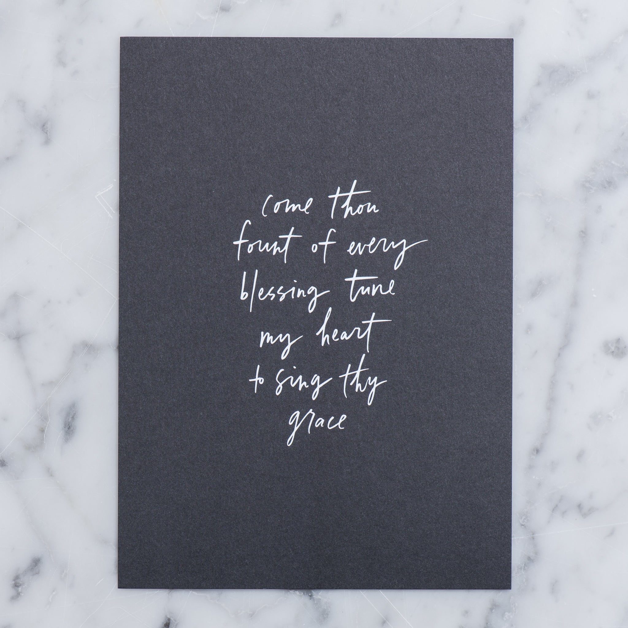 hymn card with lyrics from I need thee every hour