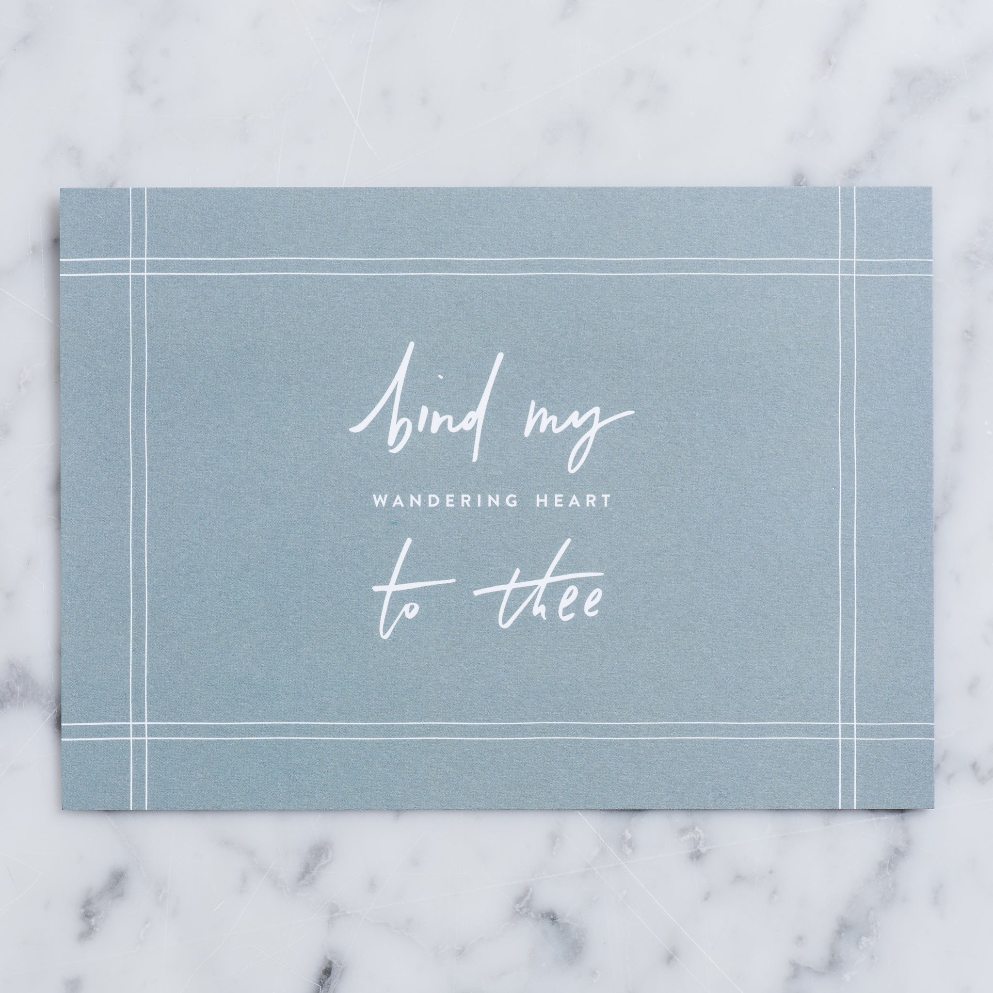 hymn card with lyrics from Come Thou Fount