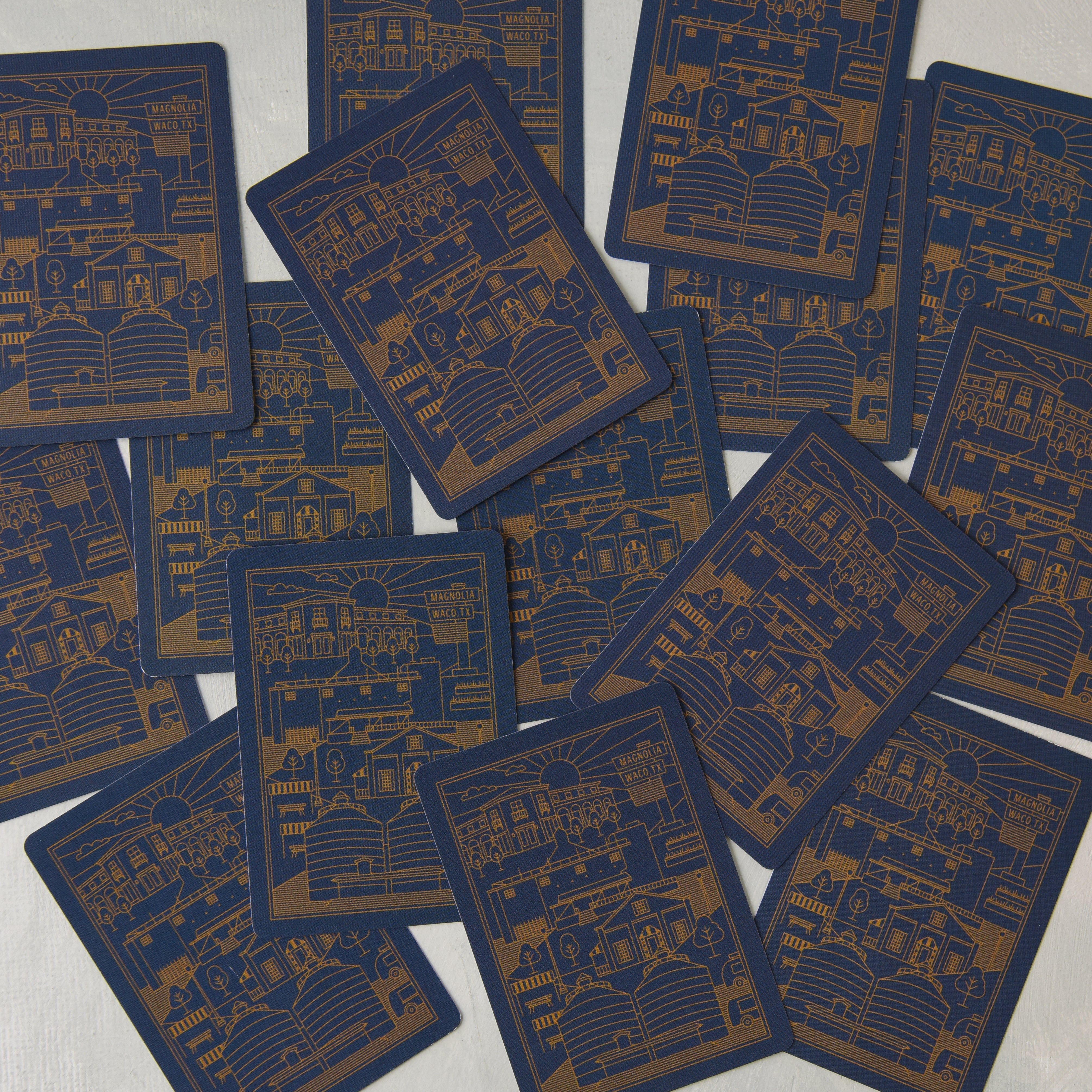 standard size playing cards deck in navy