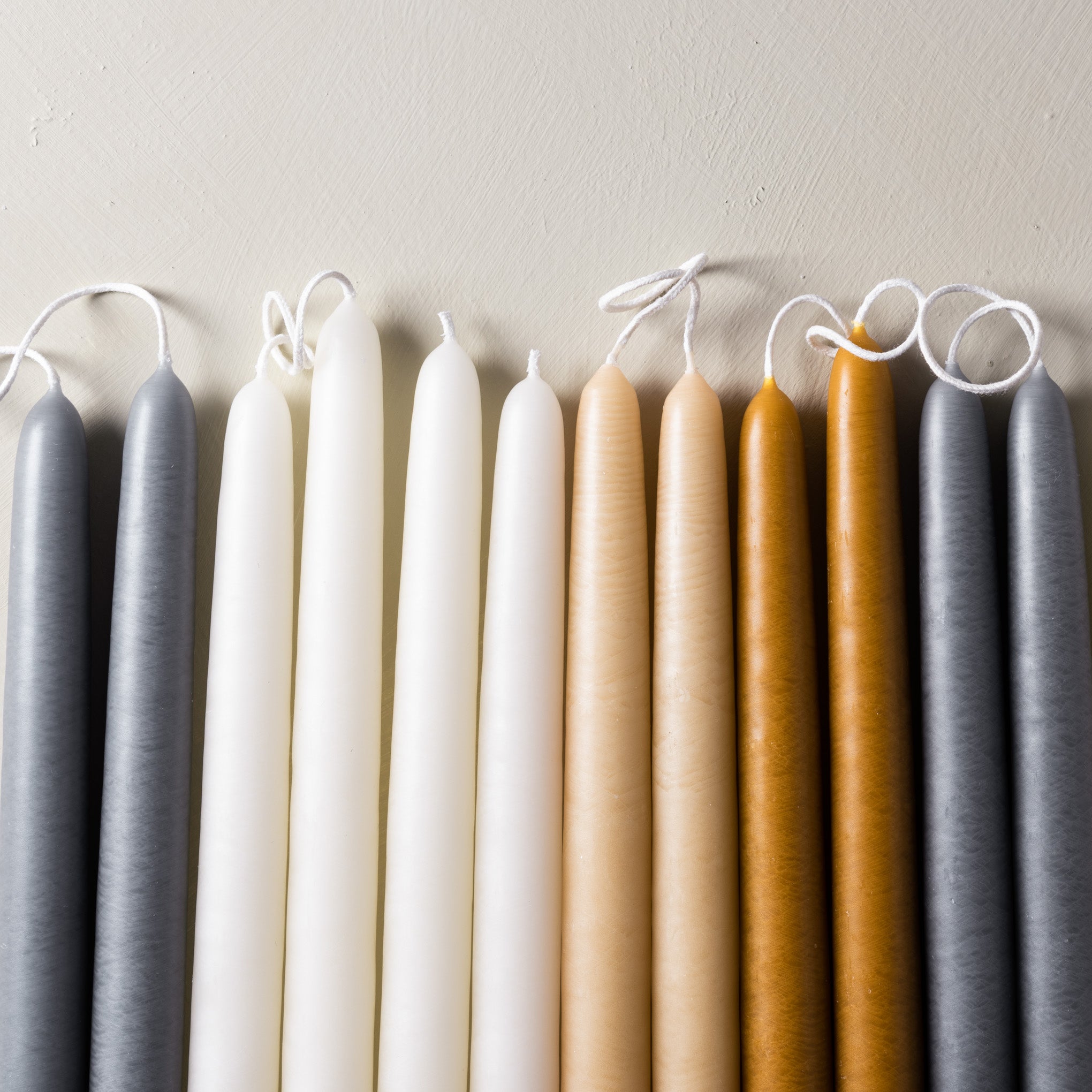 hand dipped spun finish taper candles
