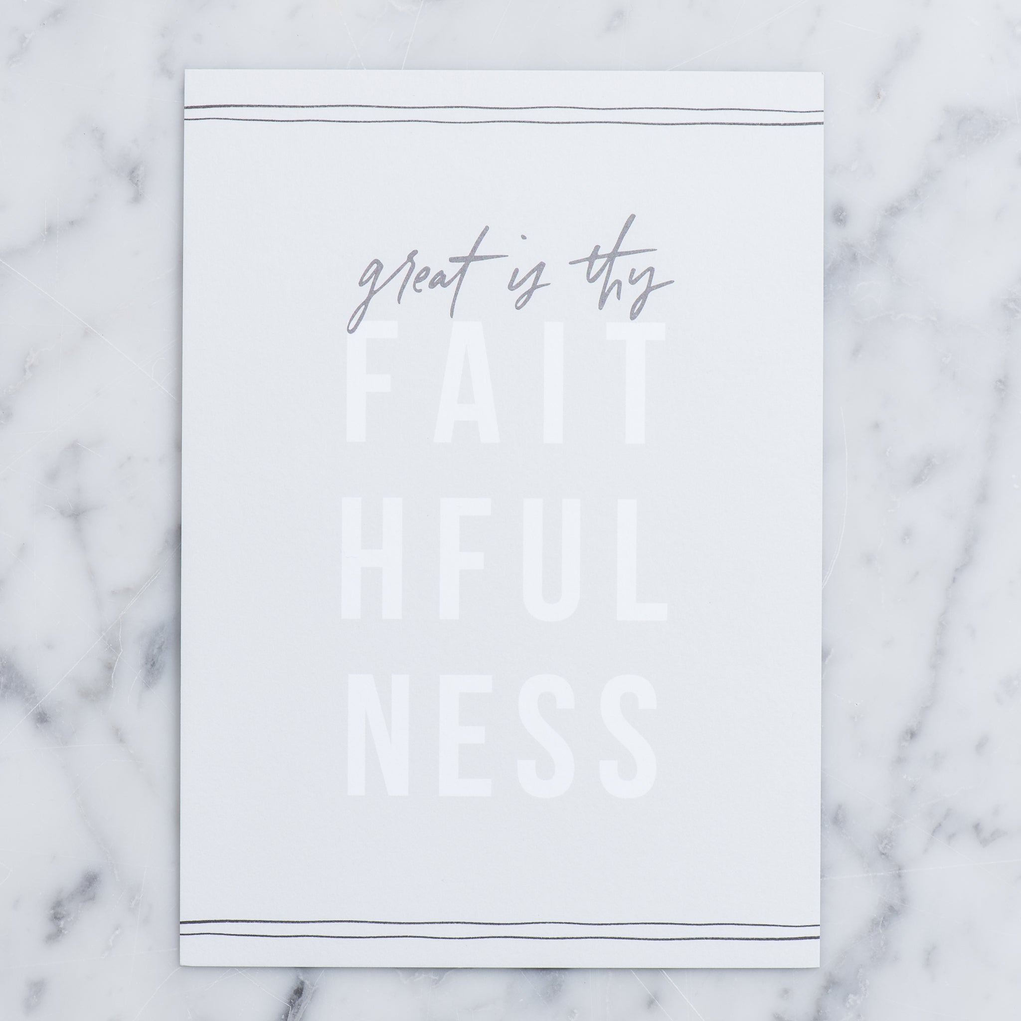 hymn card with lyrics from Great is Thy Faithfulness