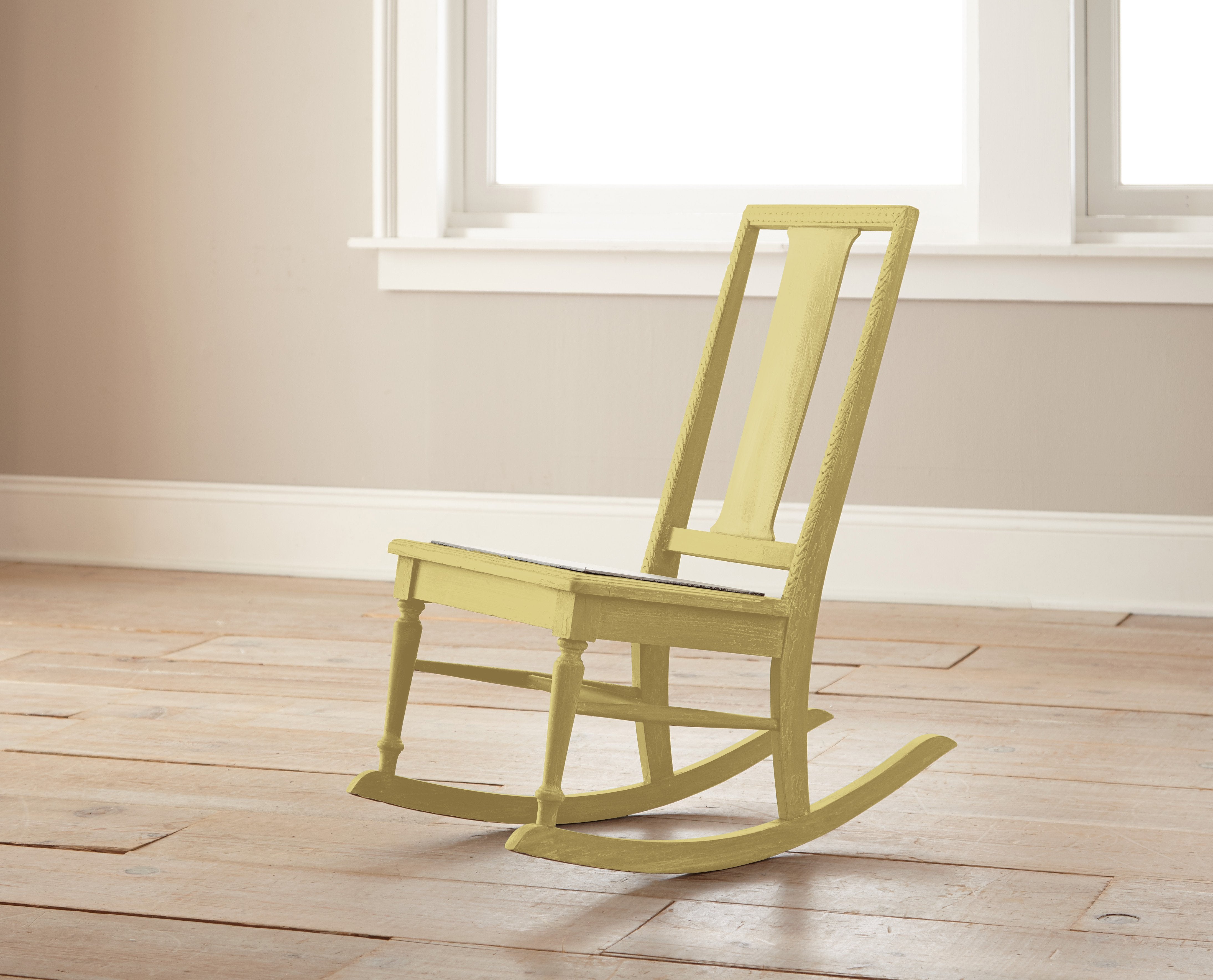 Earthy yellow with slight green undertone chalk style paint