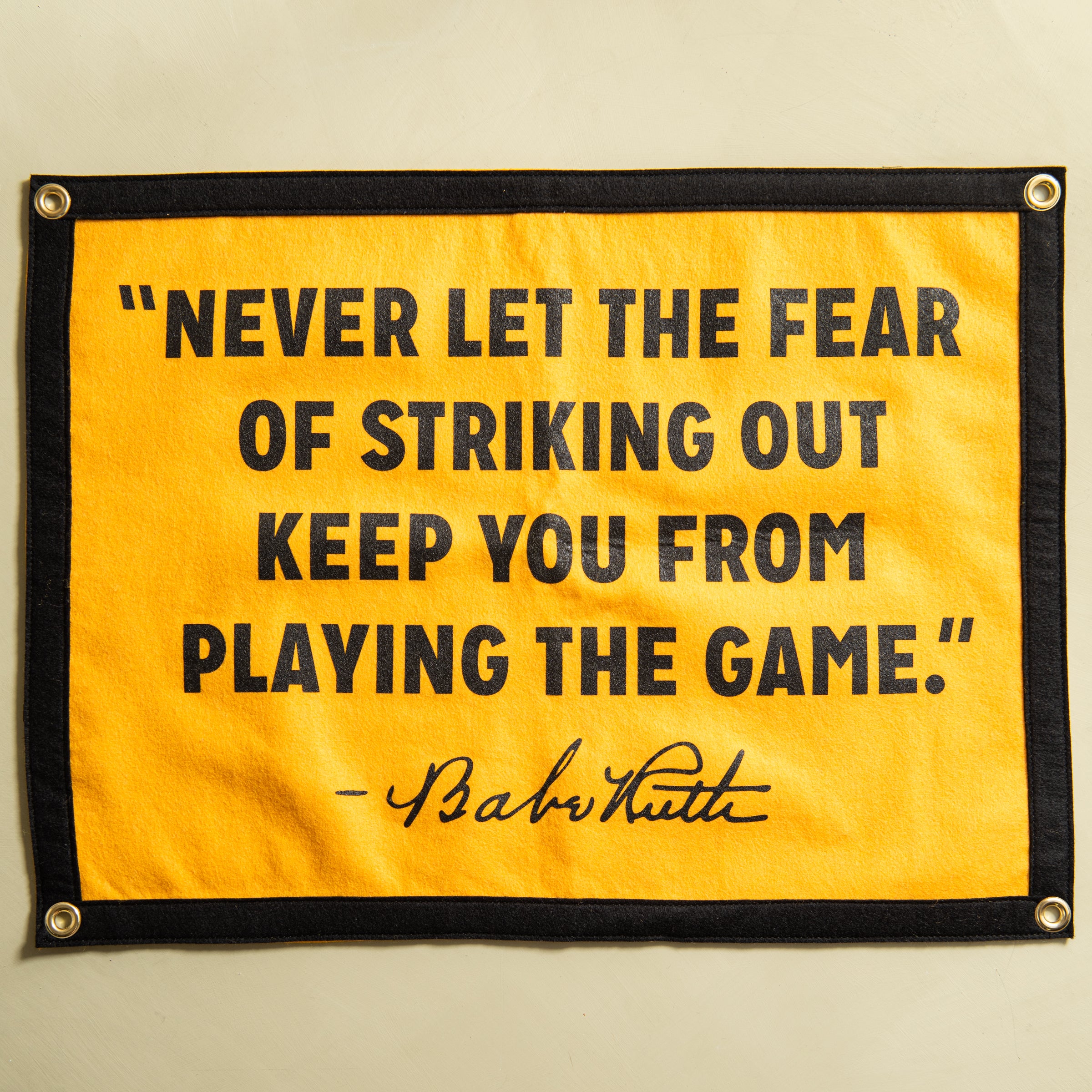 Magnoliass camp flag pendant with babe ruth quote
